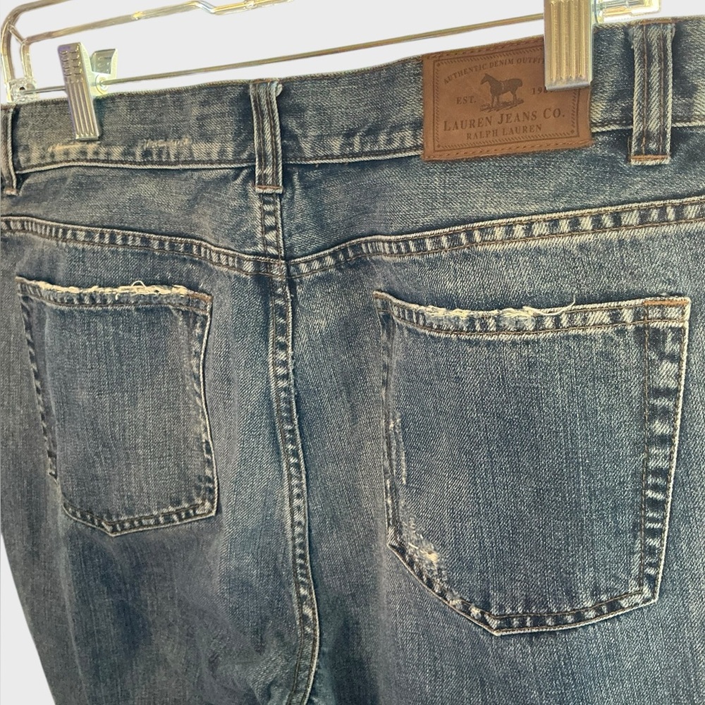Lauren Ralph Lauren Patchwork Embroidered Jeans Women’s 10 Straight Leg - Picture 10 of 12